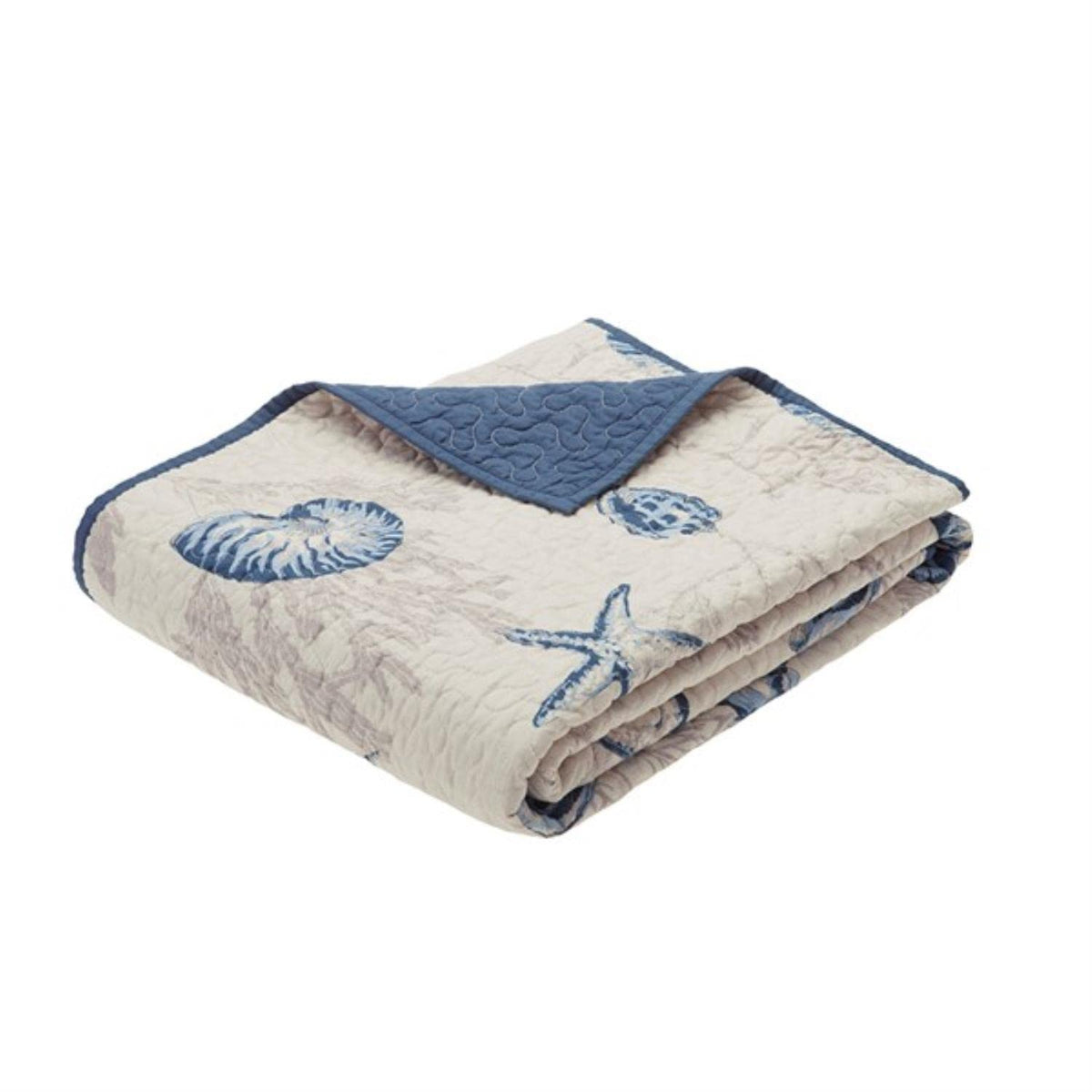 Madison Park Oversized Coastal Premium Soft Blue 60x70 Quilted Throw, 1pc