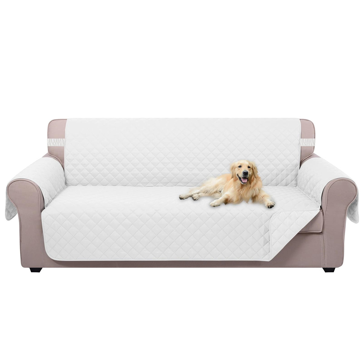 U-NICE HOME Reversible Sofa Cover Couch Cover for Dogs, Beige/Beige