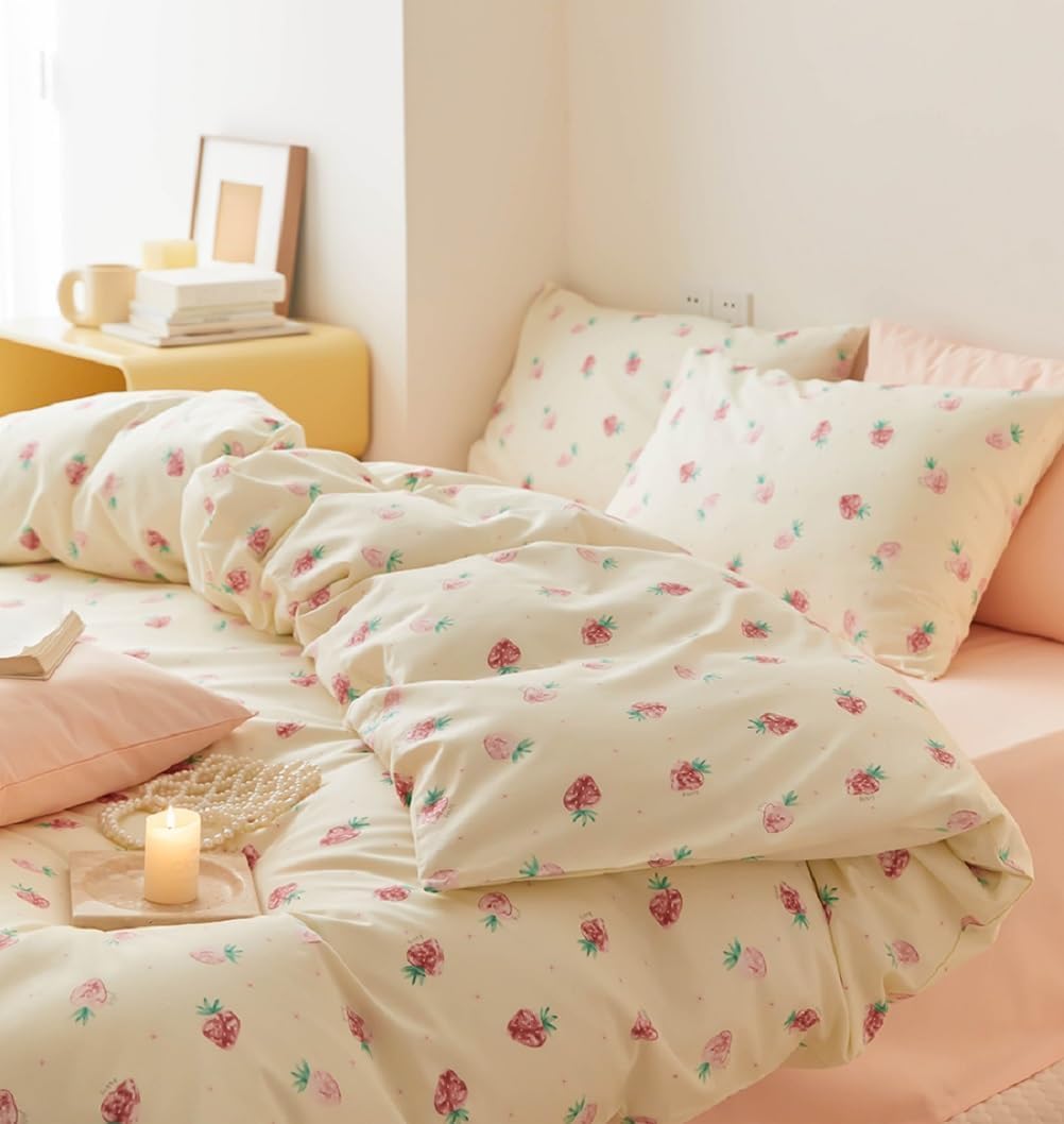 Bow Duvet Cover Twin Pink White Bow Striped Reversible Bedding Set