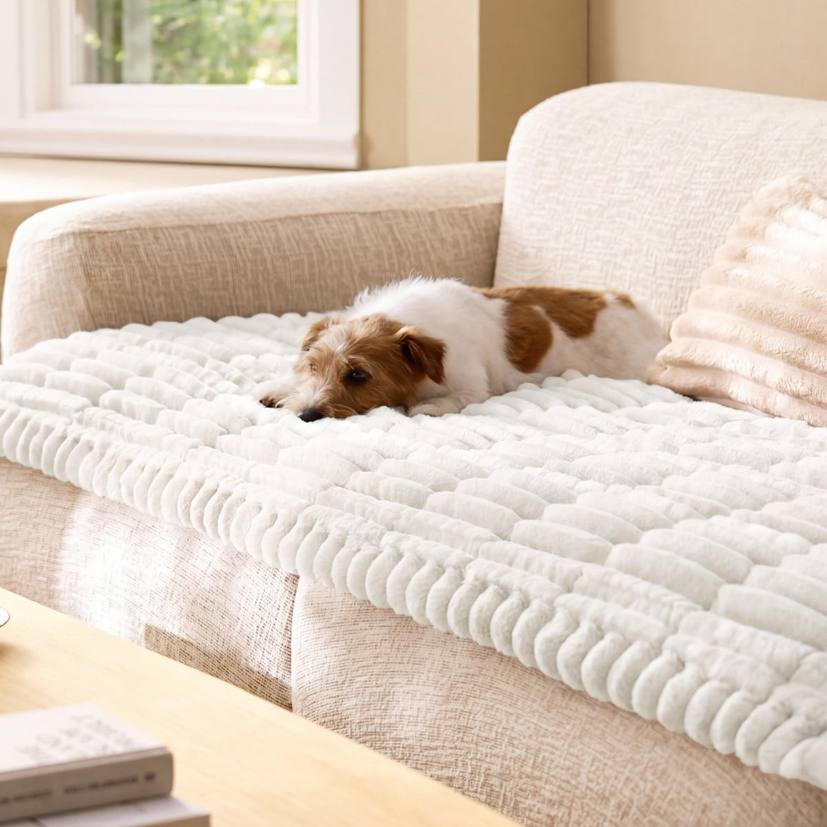 Bedsure Comfyfleece® Sofa Cover, Couch Covers for Dogs, 27.6 x 82.7 Grey