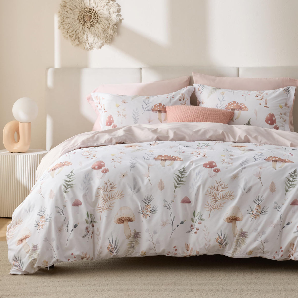 Bedsure PureWoven 100% Cotton Floral Duvet Cover Set, Queen, Green