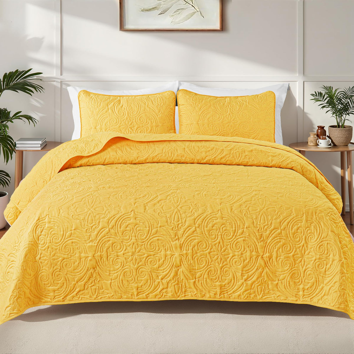 Exclusivo Mezcla 3 Piece Quilts Queen Size Bedding Set, Blush Pink