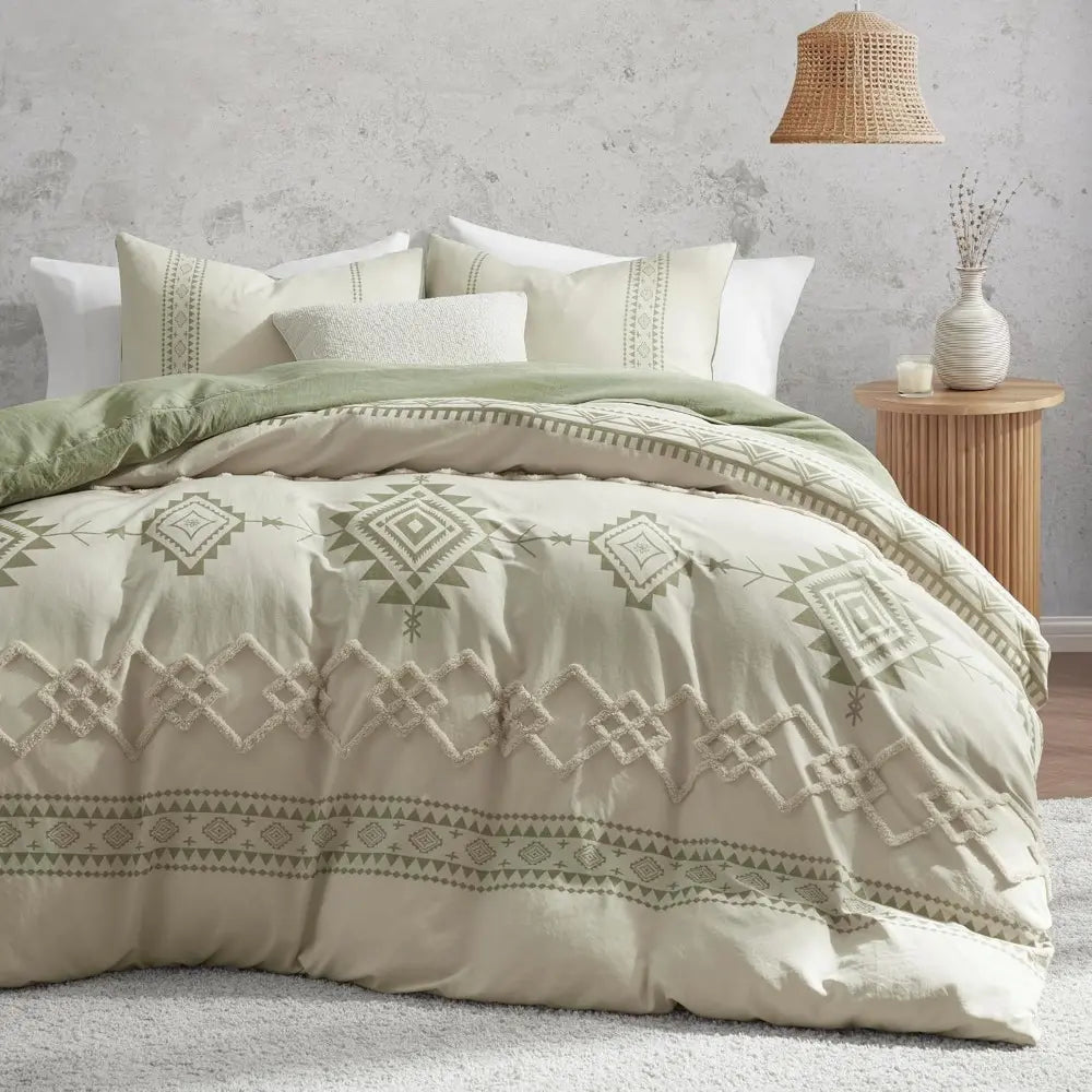 Duvet Cover Set King Size, Beige and Gray Clash 3 Pieces Microfiber Bedding Set, Durable and Soft Duvet Covers with Zipper and Ties, 104"*00"