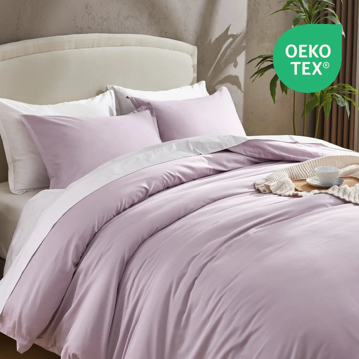 Andency 100% Cotton Duvet Cover Natural Set Breathable Solid Lightweight Soft 3 Pieces Bedding Set Includes1 Duvet Cover&2 Pillow Shams