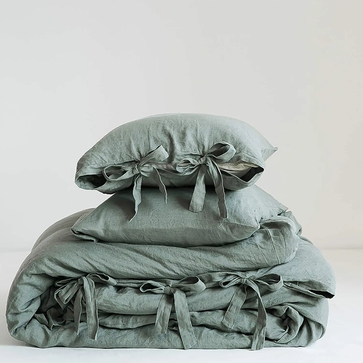 Simple&Opulence 100% Linen Duvet Cover Set, Belgian Flax Cooling Durable Stone Washed Breathable Bedding with Tie Closure, Memorial Day Gift Option