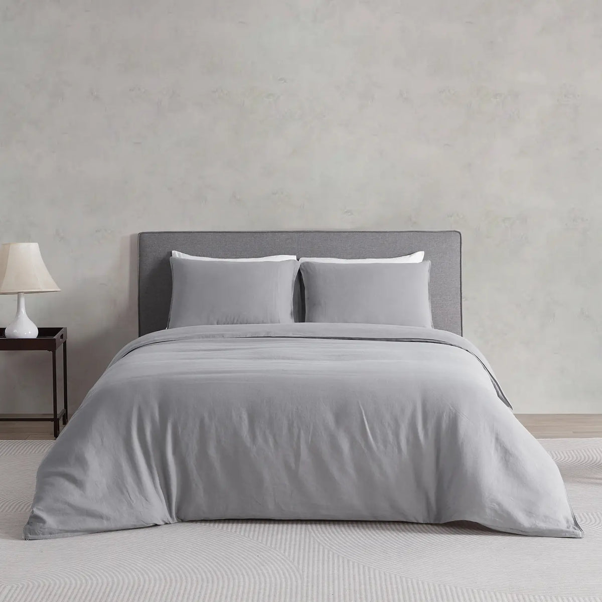 DAPU 100% Linen Duvet Cover Set, Pure Natural French Flax Linen Duvet Cover With 8 Corner Ties and Zipper Closure, Soft Breathable Durable for Hot Sleepers, Cool in the Summer