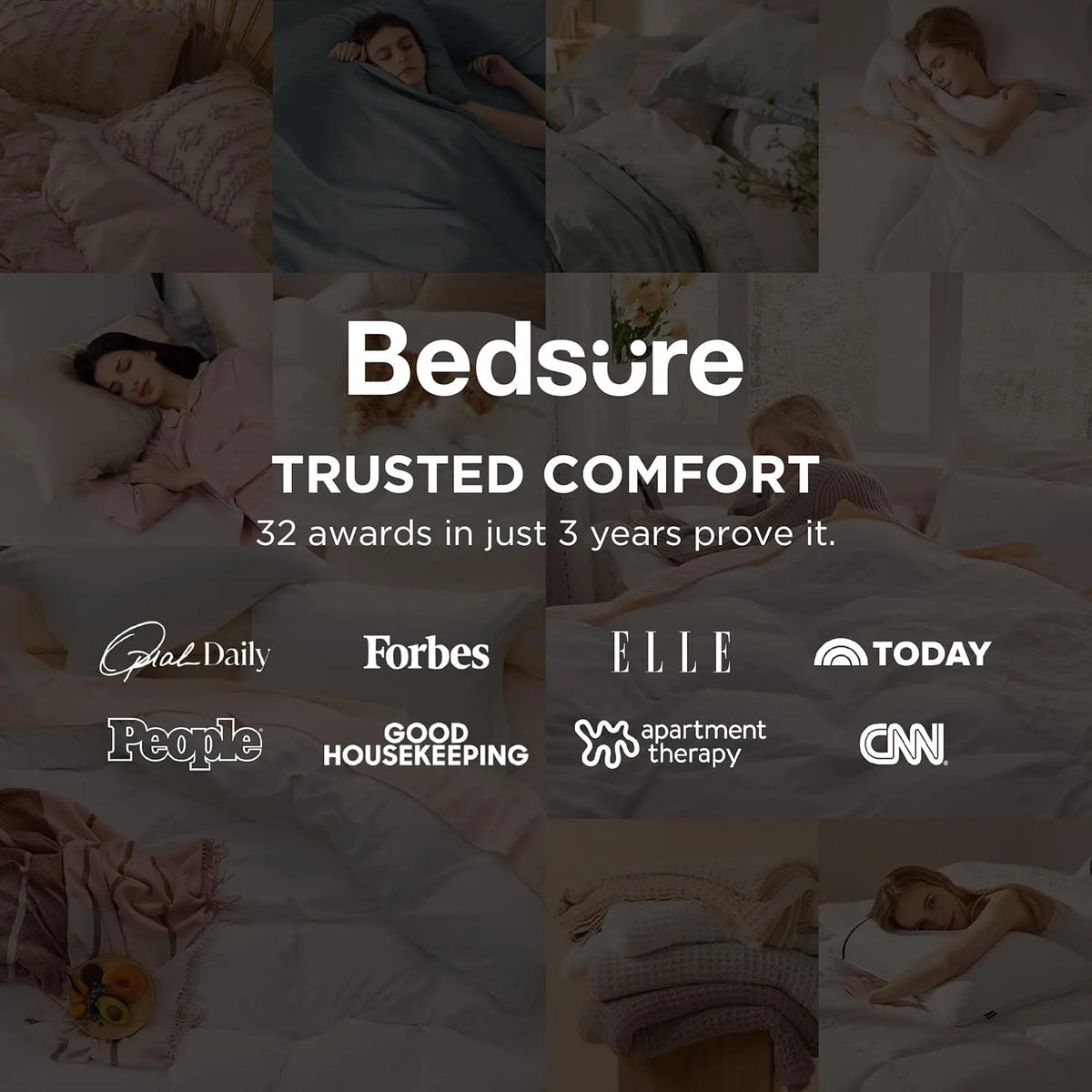 Bedsure White 3-Piece Prewashed Cotton-Like Polyester Duvet Cover Bedding Set, Home Goods, Lightweight, Includes 1 Zippered Cover & 2 Shams, Soft Texture for Cozy Nights, No Comforter
