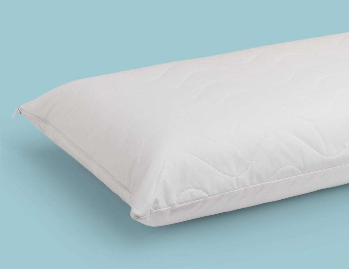 Mediflow Quilted Pillow Protector: Zippered Protection from Dust and Allergens, Adds a Layer of Luxury and Comfort