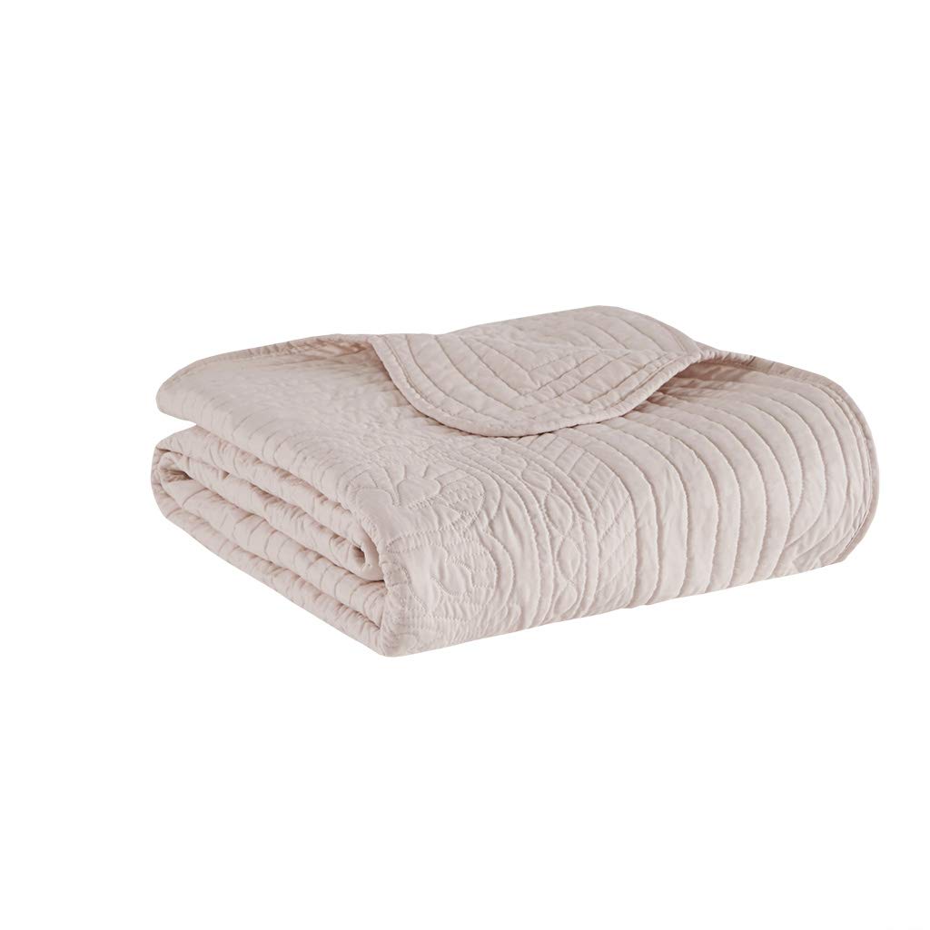 Madison Park Luxe Damask Stitching Throw Blanket, 60"x72"