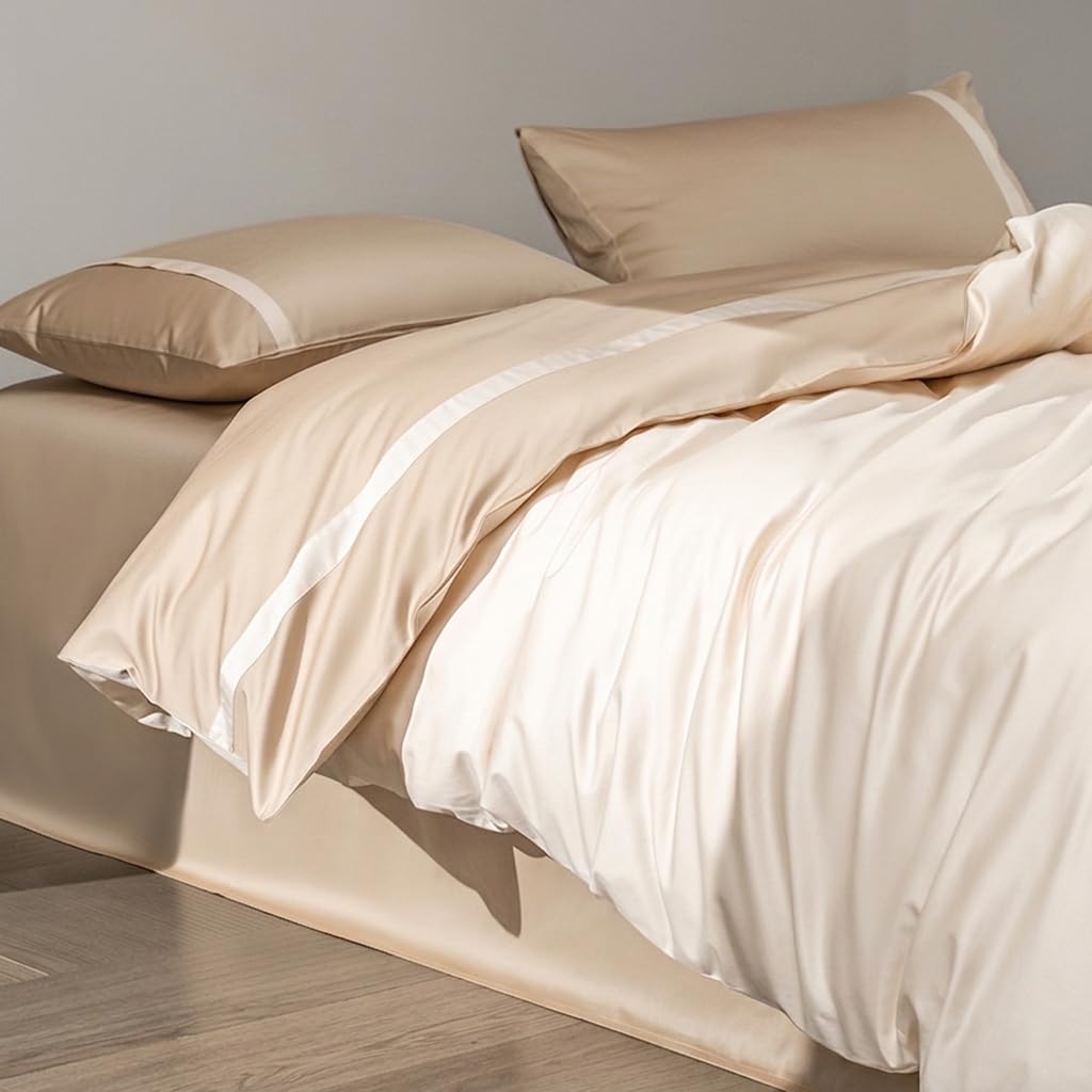 Cream White Duvet Cover Queen Size Ultra Soft 100% Egyptian Cotton