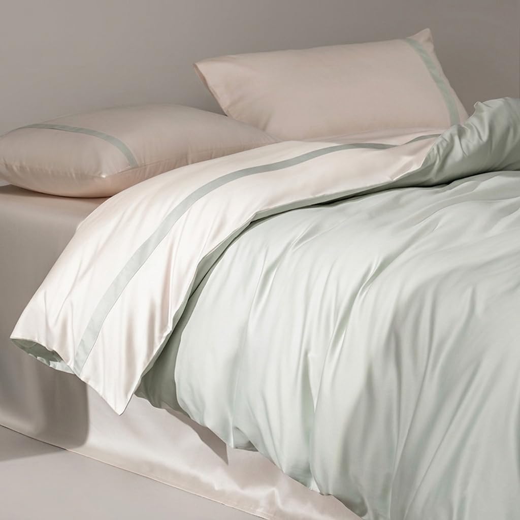 Cream White Duvet Cover Queen Size Ultra Soft 100% Egyptian Cotton