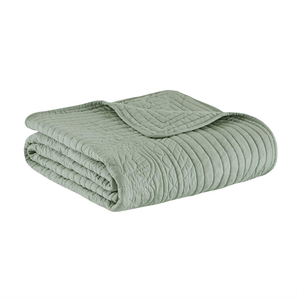Madison Park Luxe Damask Stitching Throw Blanket, 60"x72"