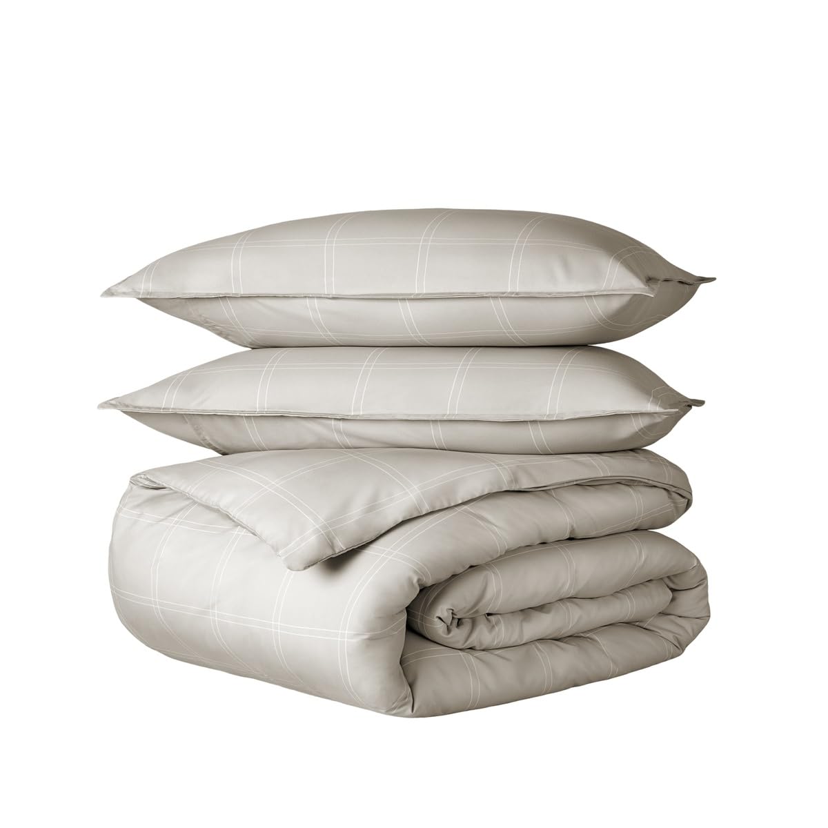 Bare Home Duvet Cover Set 1800 Ultra-Soft (Queen, Grey)