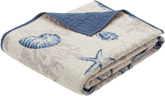 Madison Park Oversized Coastal Premium Soft Blue 60x70 Quilted Throw, 1pc