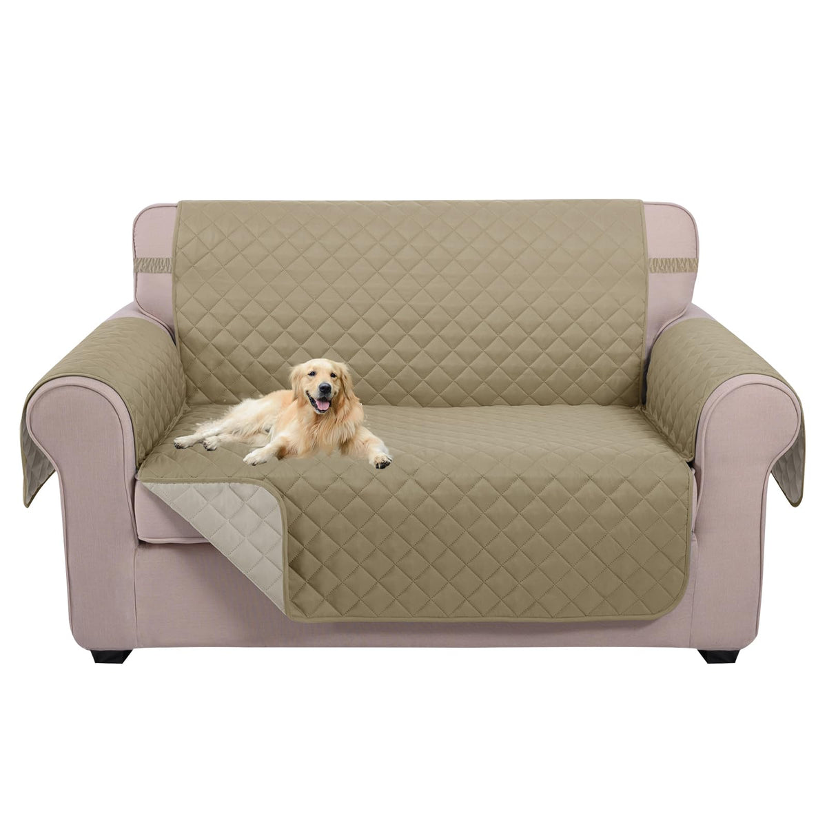 U-NICE HOME Reversible Sofa Cover Couch Cover for Dogs, Beige/Beige