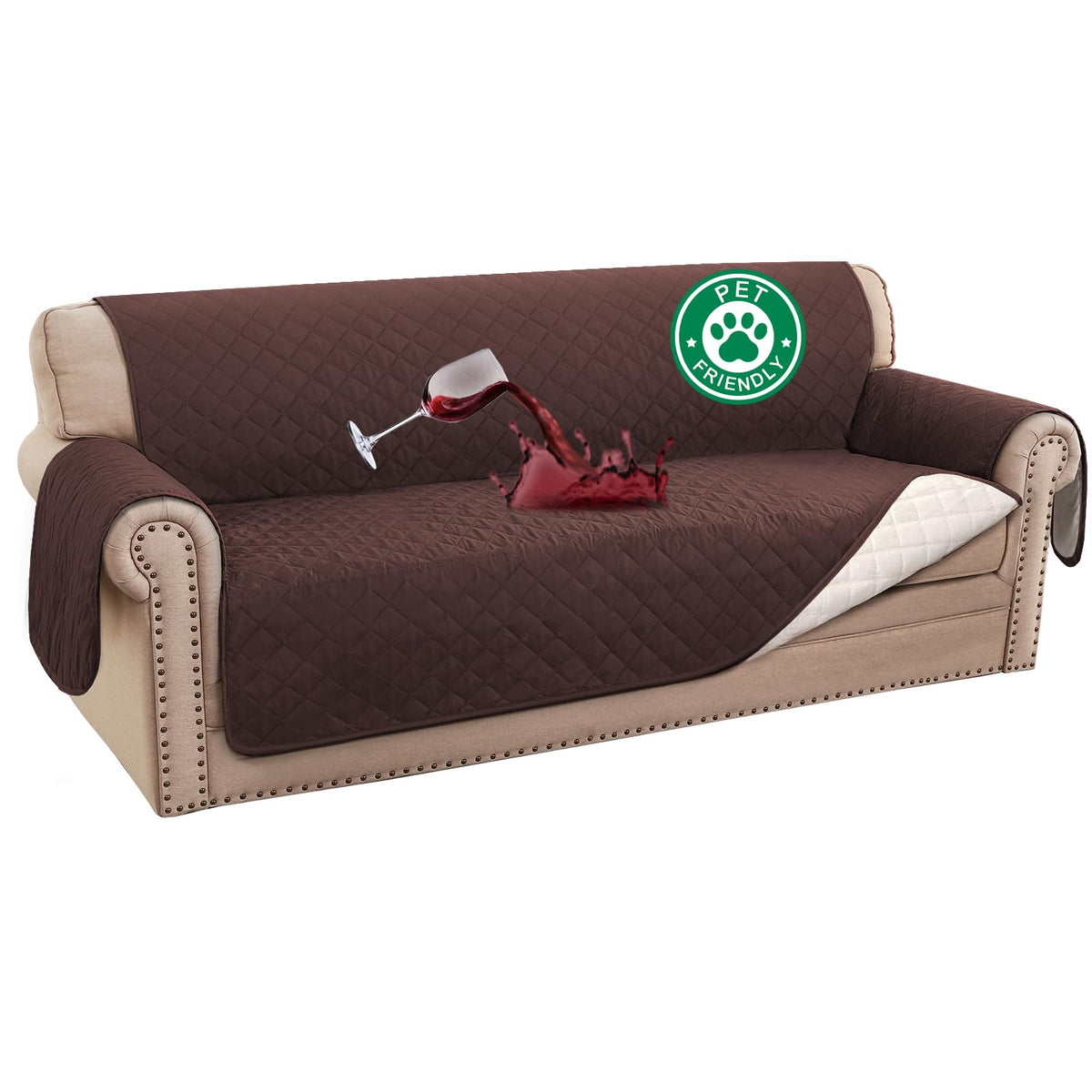 Turquoize 100% Waterproof Sofa Covers Couch Cover for Dogs, Sofa 70"