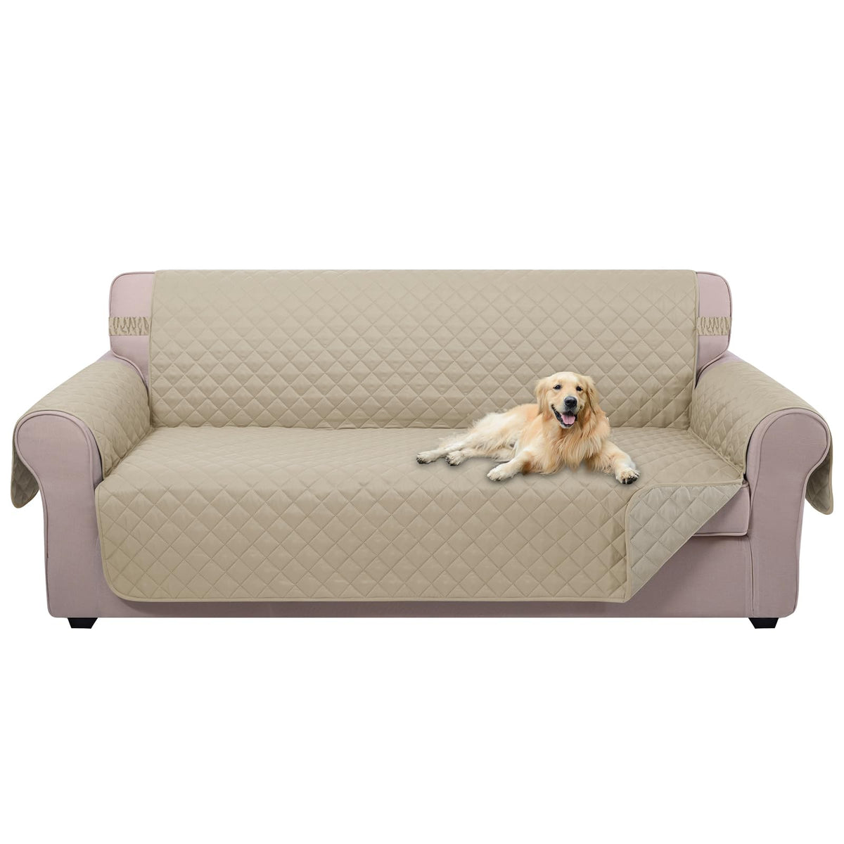 U-NICE HOME Reversible Sofa Cover Couch Cover for Dogs, Beige/Beige