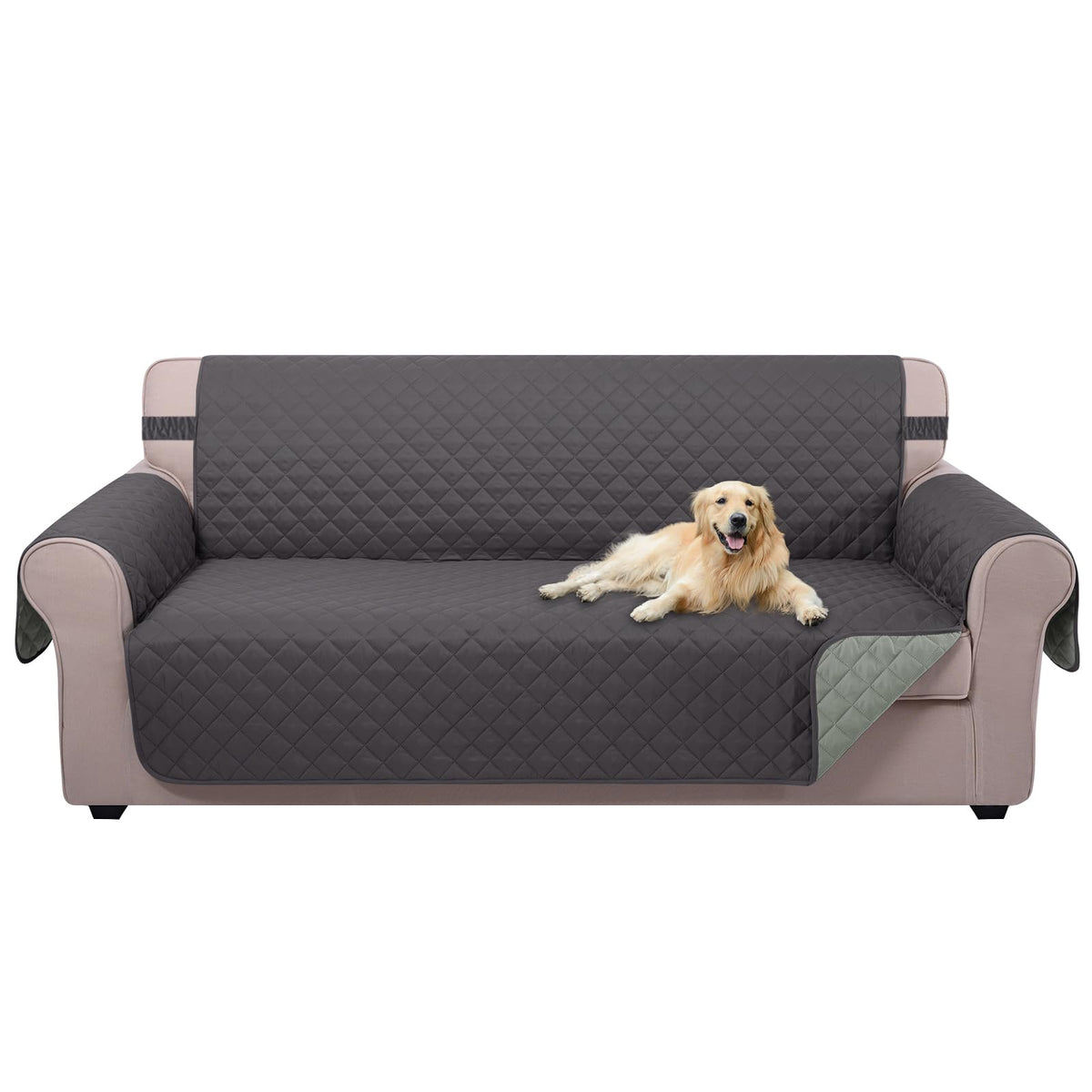 U-NICE HOME Reversible Sofa Cover Couch Cover for Dogs, Beige/Beige