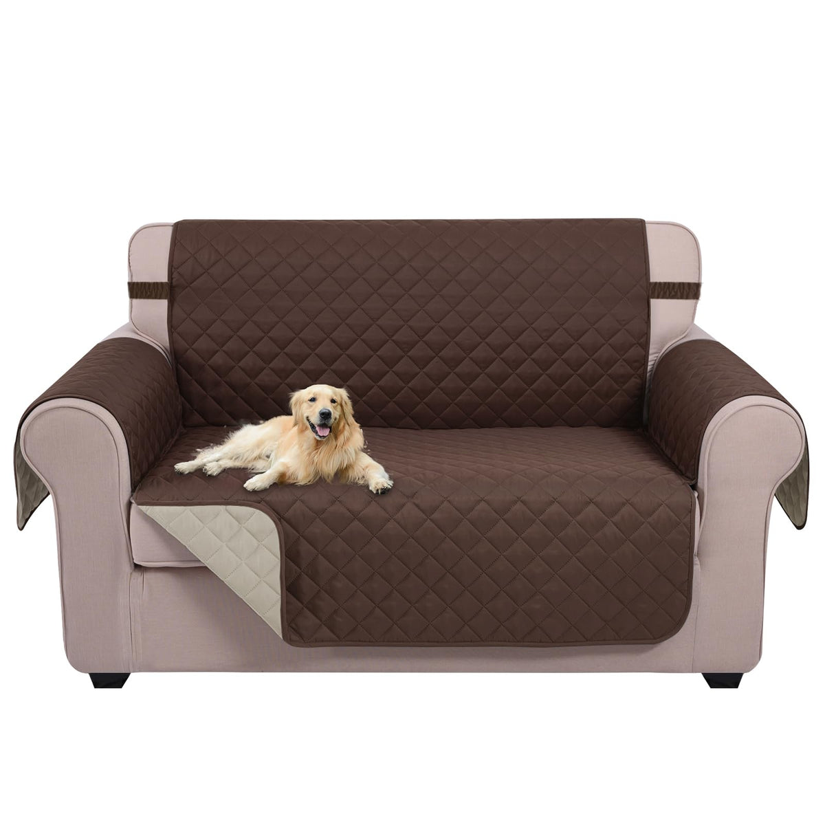 U-NICE HOME Reversible Sofa Cover Couch Cover for Dogs, Beige/Beige