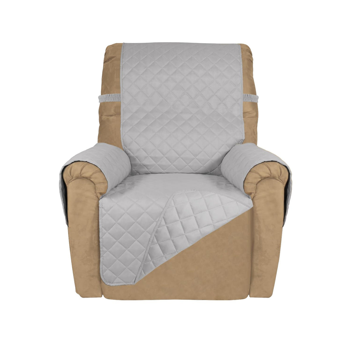 PureFit Reversible Quilted Sofa Cover, Water Resistant Slipcover Furniture Protector, Washable Couch Cover with Non Slip and Elastic Straps for Kids, Dogs, Pets (Sofa, Beige/Beige)