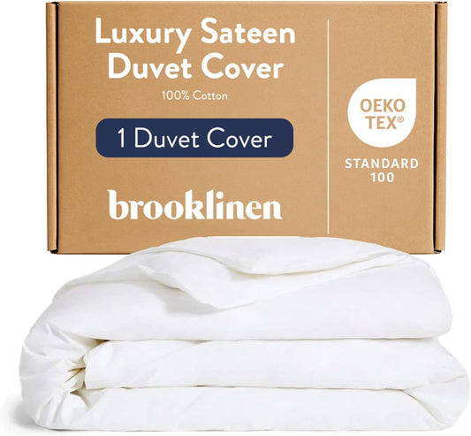 Brooklinen Sateen Duvet Cover Hotel-Quality Luxury - Full/Queen, White