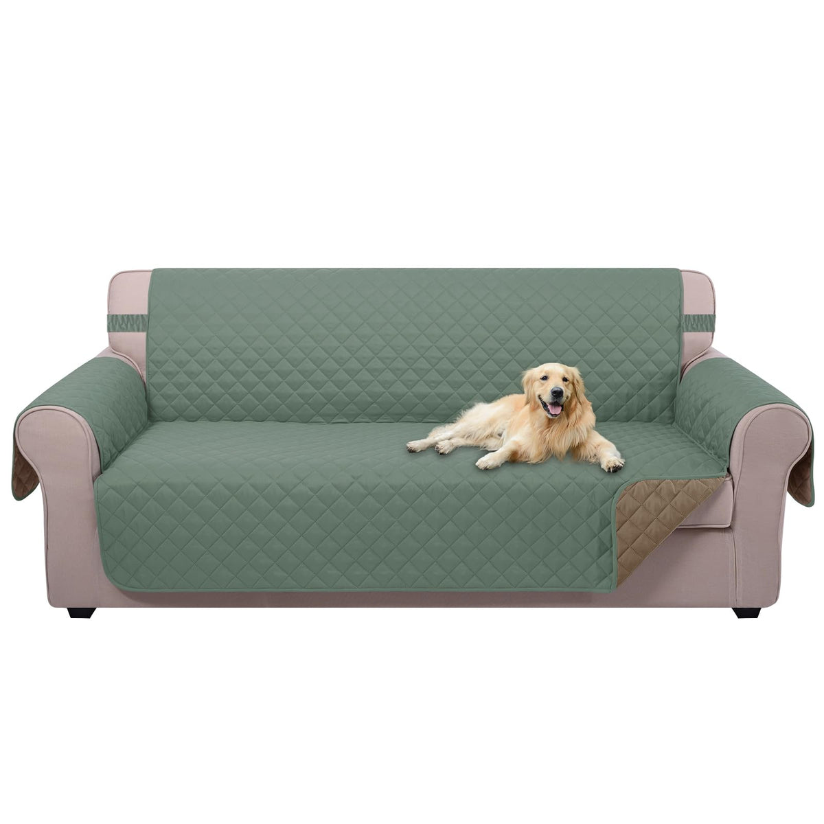 U-NICE HOME Reversible Sofa Cover Couch Cover for Dogs, Beige/Beige