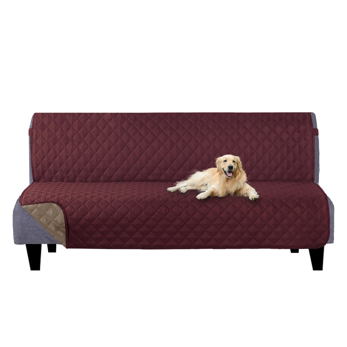 U-NICE HOME Reversible Sofa Cover Couch Cover for Dogs, Beige/Beige