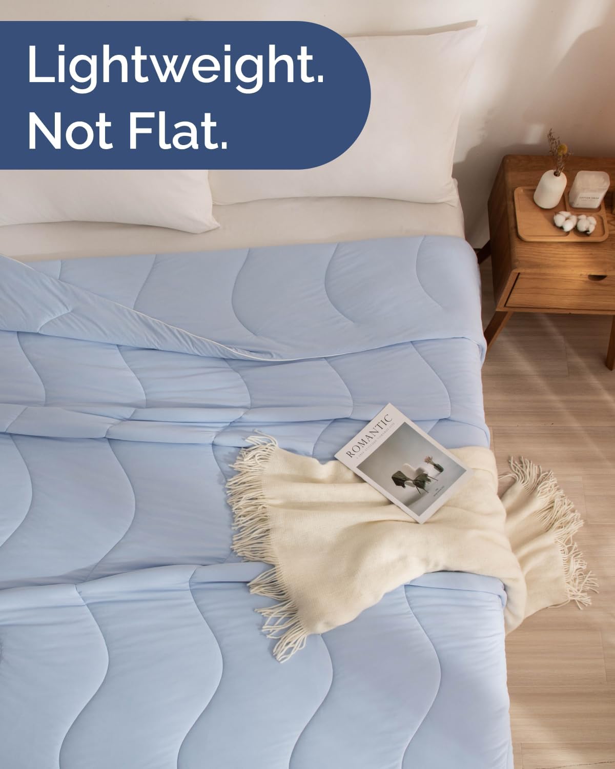 CGK Cooling Comforter Queen - Summer Blanket - 90x90 (Sky Blue)