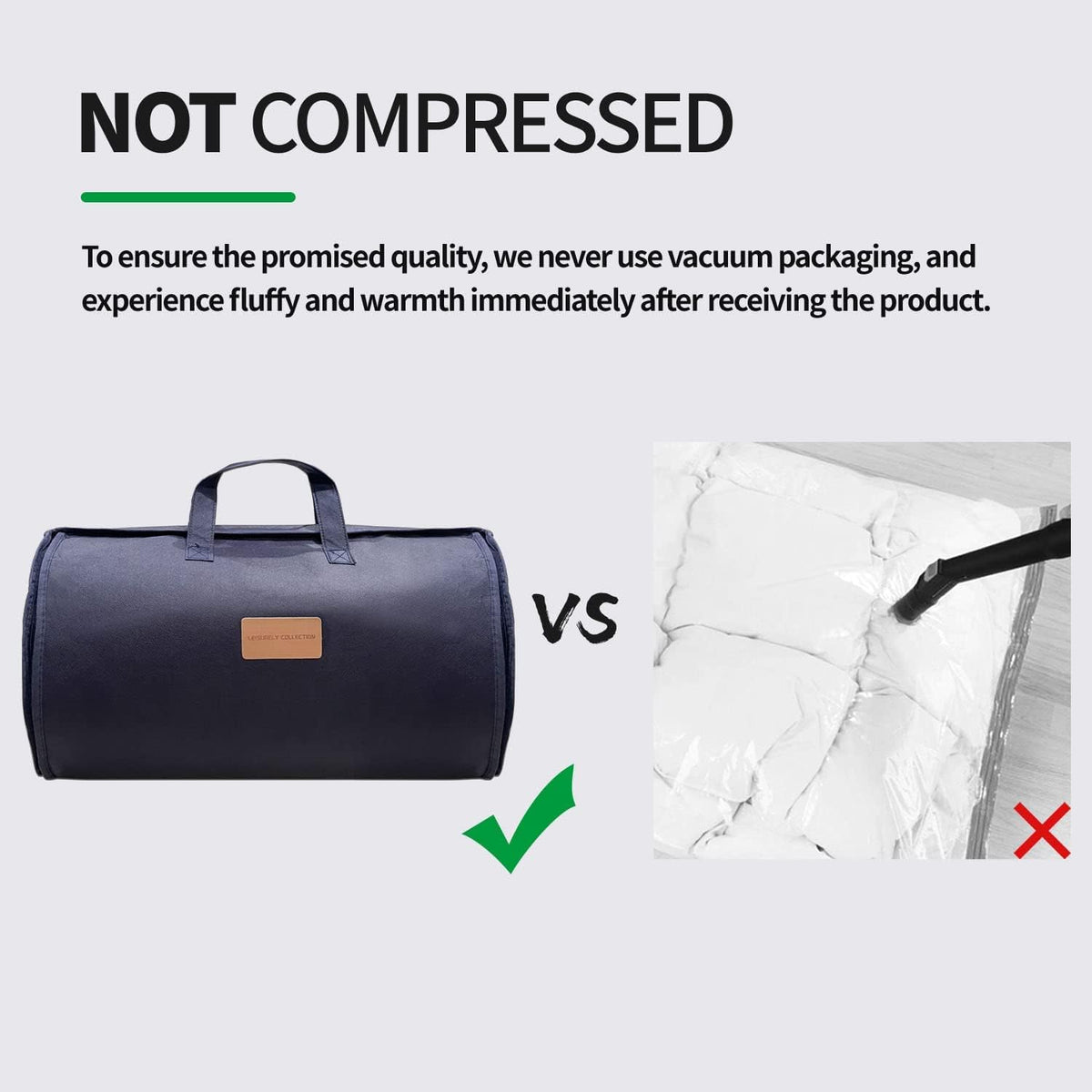2026 Premium Upgraded Non-Vacuum Bed Quilt All Seasons 100% Cotton Filled Comforter - Reversible Lightweight Soft Breathable Fluffy (Pure White, Twin)
