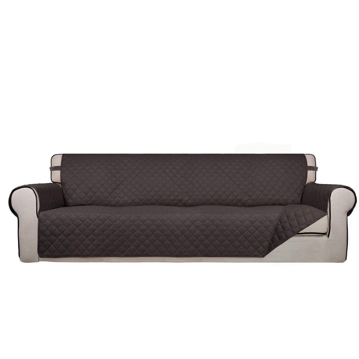 PureFit Reversible Quilted Sofa Cover, Water Resistant Slipcover Furniture Protector, Washable Couch Cover with Non Slip and Elastic Straps for Kids, Dogs, Pets (Sofa, Beige/Beige)