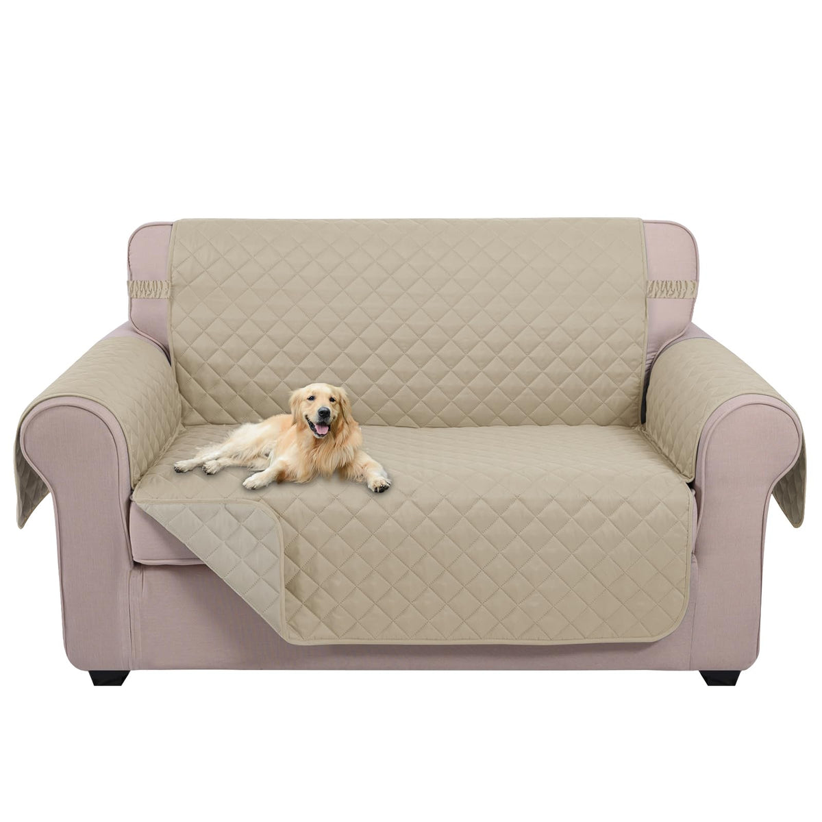 U-NICE HOME Reversible Sofa Cover Couch Cover for Dogs, Beige/Beige