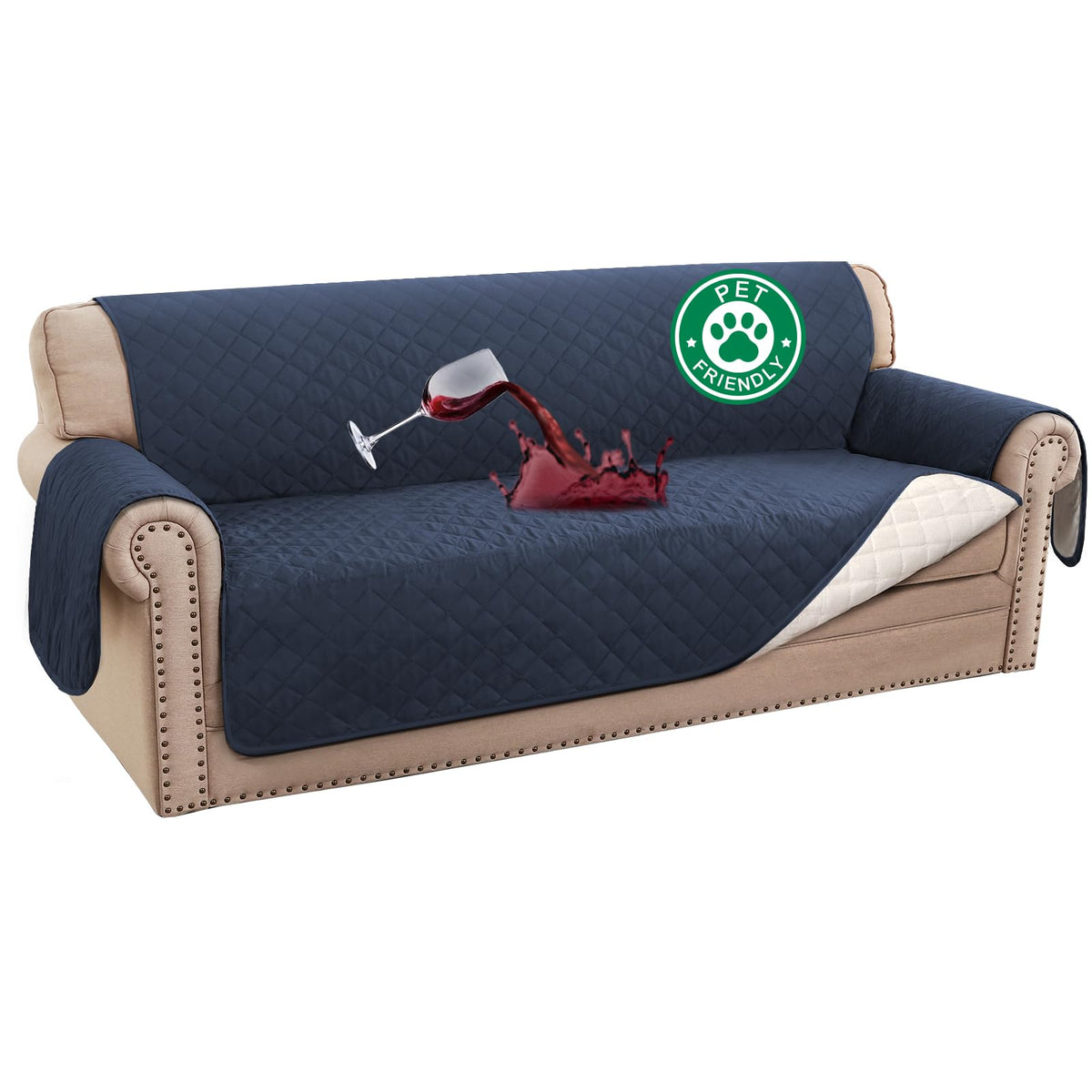 Turquoize 100% Waterproof Sofa Covers Couch Cover for Dogs, Sofa 70"