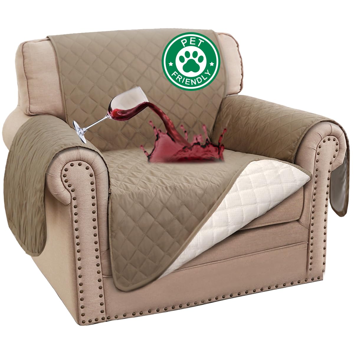 Turquoize 100% Waterproof Sofa Covers Couch Cover for Dogs, Sofa 70"