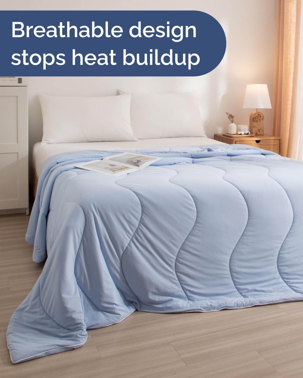 CGK Cooling Comforter Queen - Summer Blanket - 90x90 (Sky Blue)