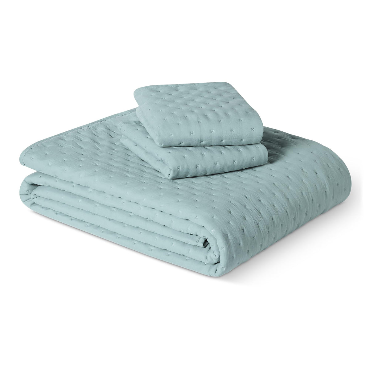 Amazon Basics Brushed Microfiber Quilt Set, Extra Soft with Natural Texture, 2-Piece, Twin/Twin XL, Beige