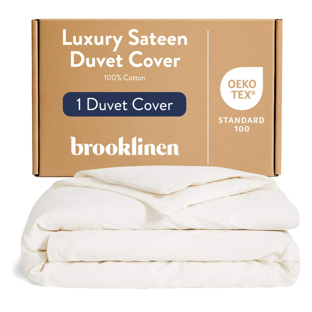 Brooklinen Sateen Duvet Cover Hotel-Quality Luxury - Full/Queen, White