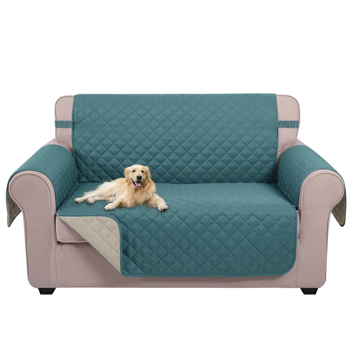 U-NICE HOME Reversible Sofa Cover Couch Cover for Dogs, Beige/Beige