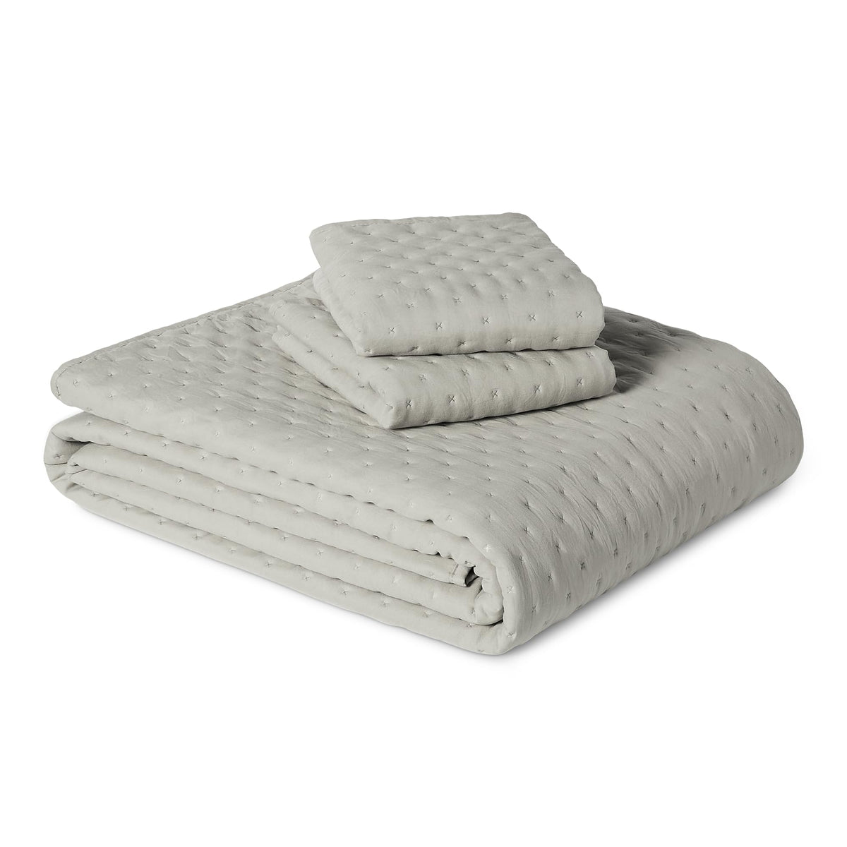 Amazon Basics Brushed Microfiber Quilt Set, Extra Soft with Natural Texture, 2-Piece, Twin/Twin XL, Beige