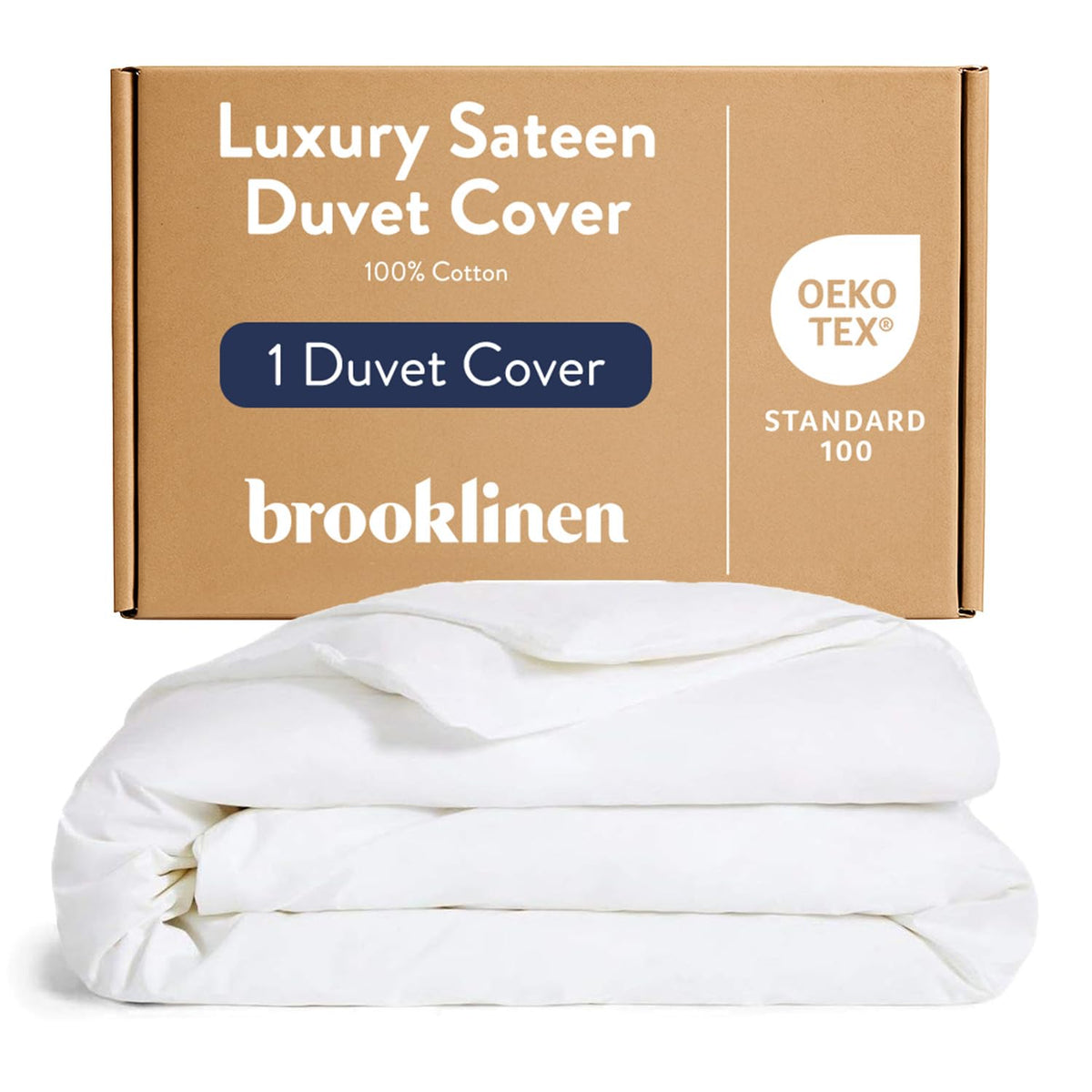 Brooklinen Sateen Duvet Cover Hotel-Quality Luxury - Full/Queen, White