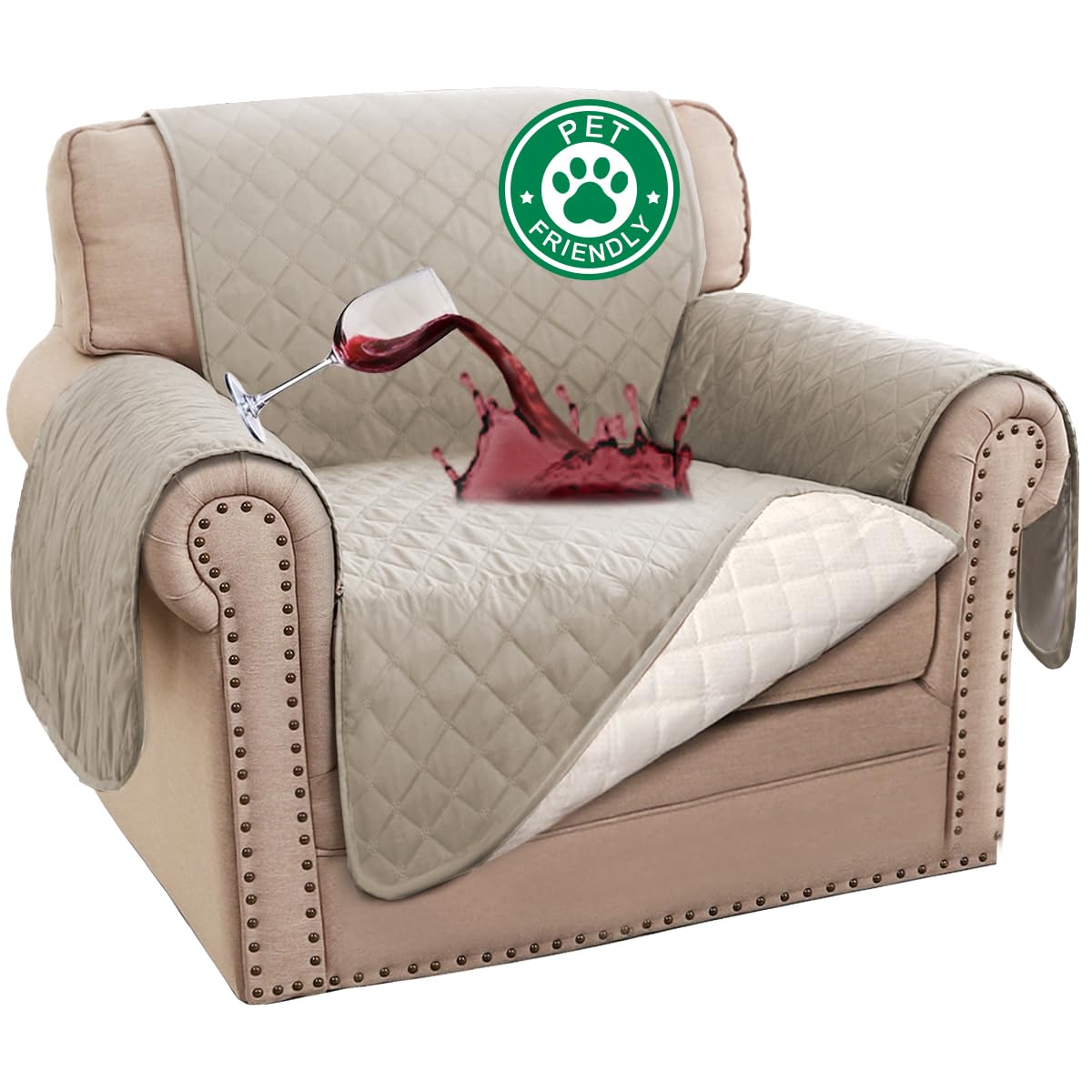 Turquoize 100% Waterproof Sofa Covers Couch Cover for Dogs, Sofa 70"