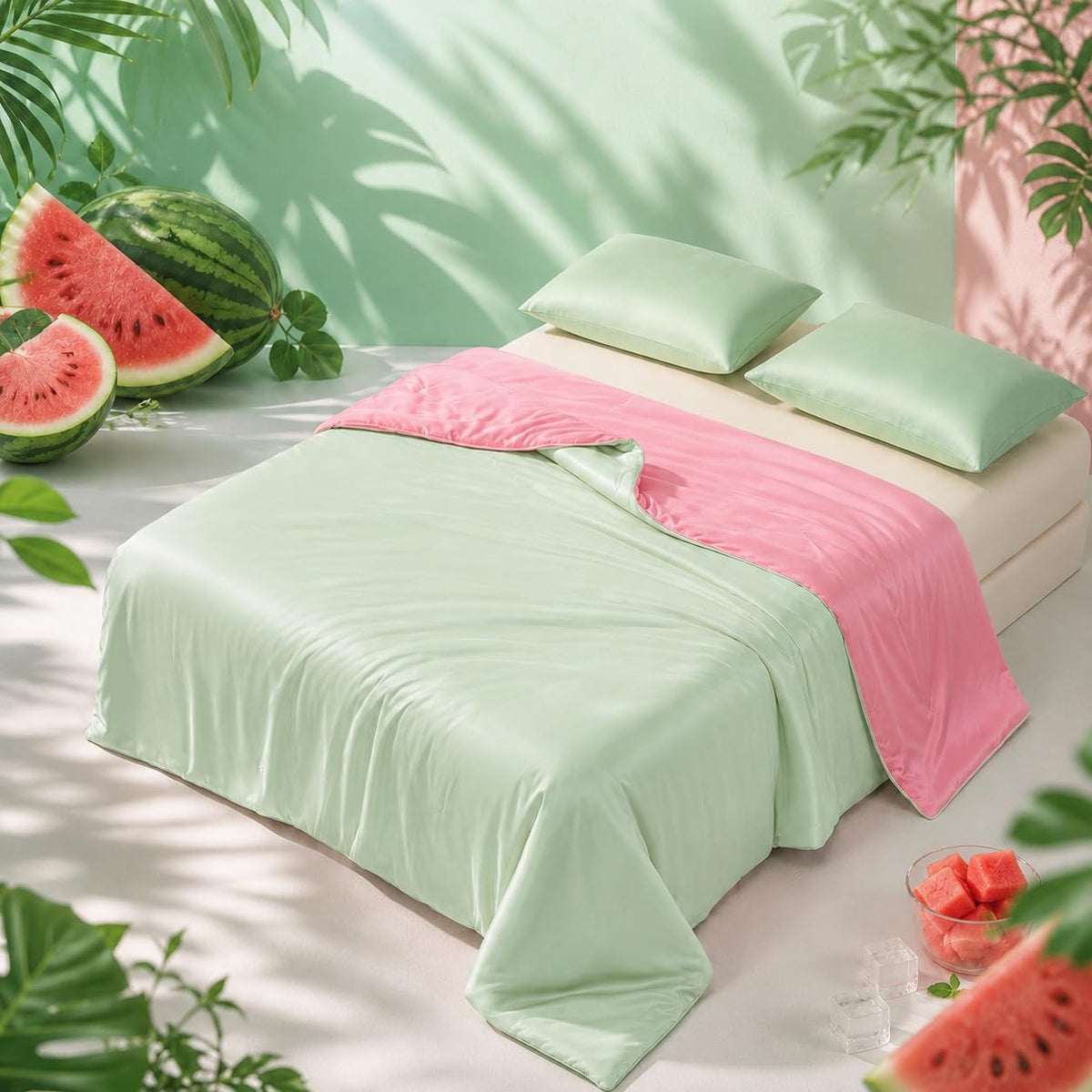 Eastsora Cooling Comforter Queen Size, Cooling Blanket for Hot Sleepers, Q-Max 0.45 Reversible Summer Comforter, Lightweight Breathable Bedding for Night Sweats, Gray