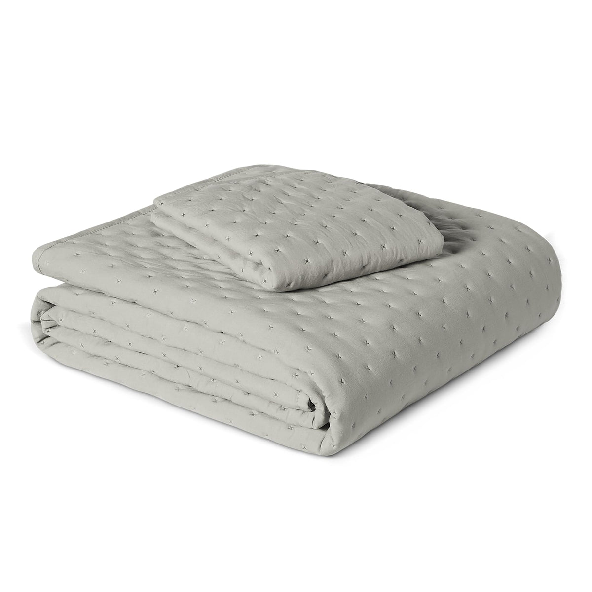 Amazon Basics Brushed Microfiber Quilt Set, Extra Soft with Natural Texture, 2-Piece, Twin/Twin XL, Beige