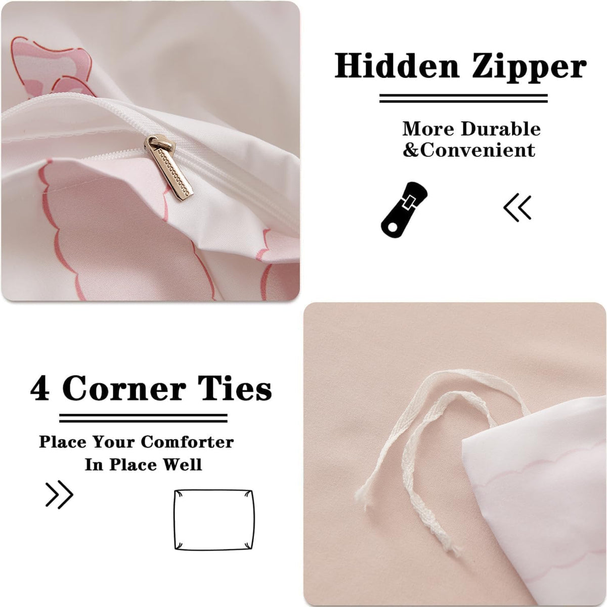 Bow Duvet Cover Twin Pink White Bow Striped Reversible Bedding Set