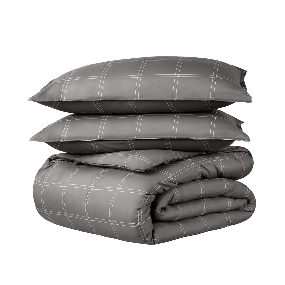 Bare Home Duvet Cover Set 1800 Ultra-Soft (Queen, Grey)