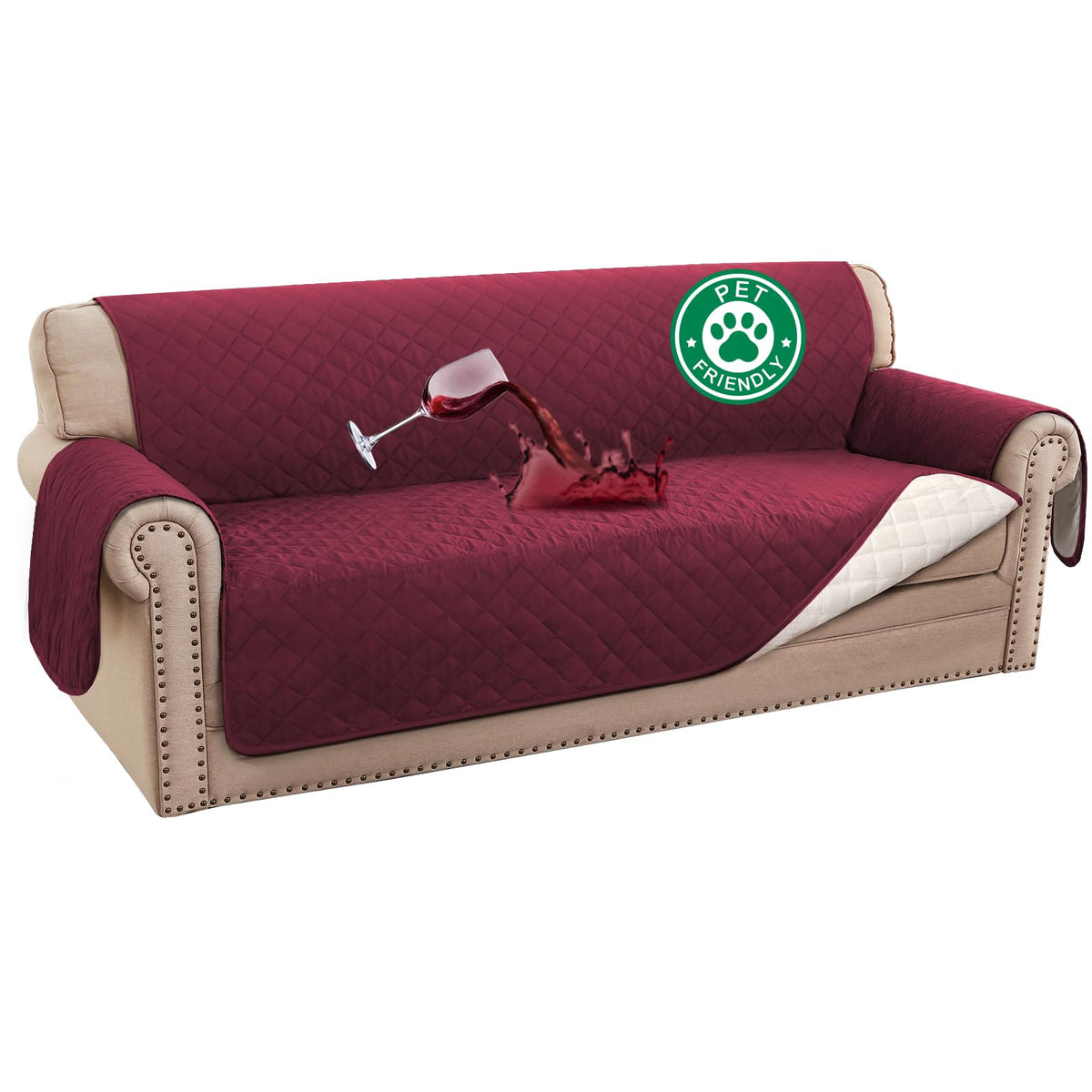 Turquoize 100% Waterproof Sofa Covers Couch Cover for Dogs, Sofa 70"