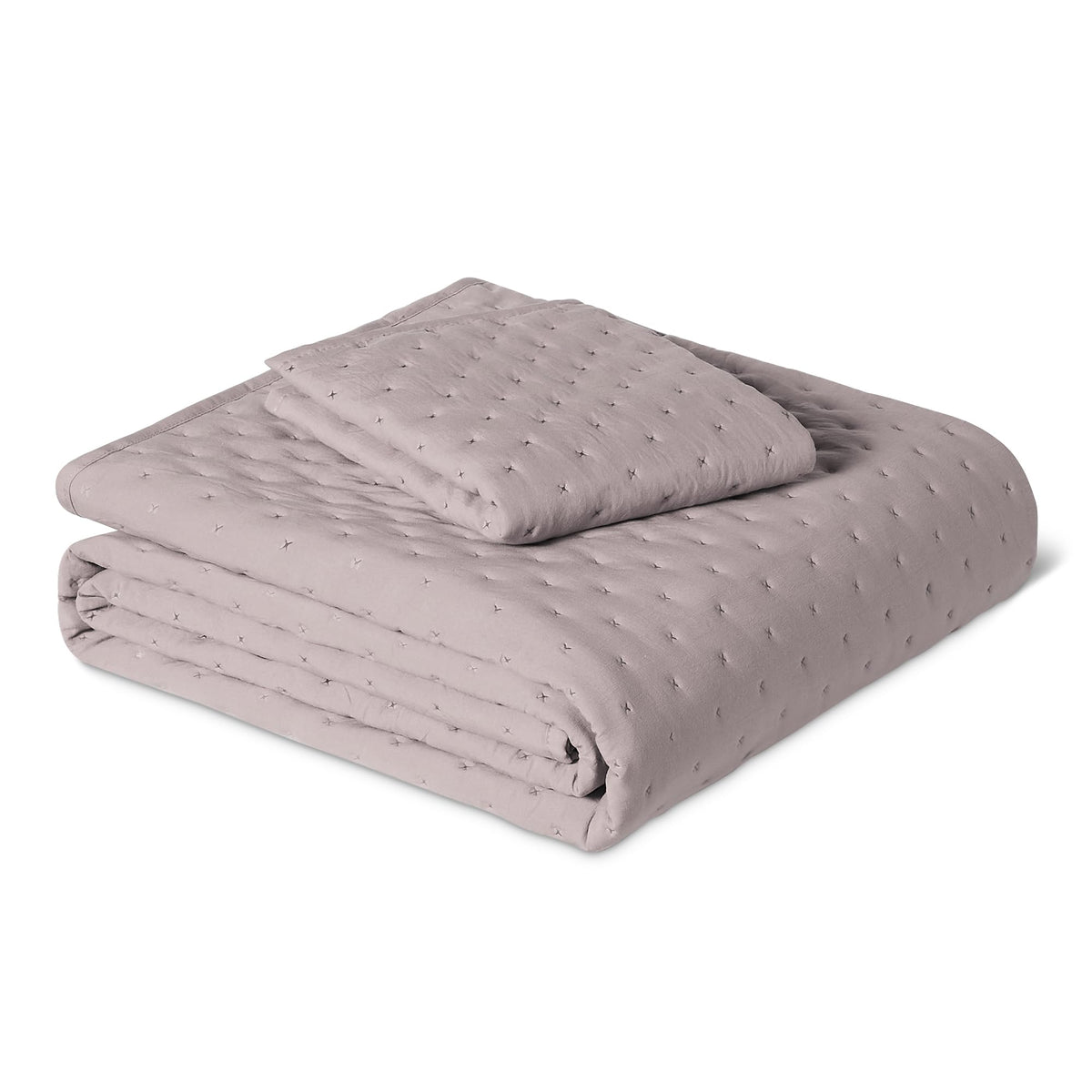 Amazon Basics Brushed Microfiber Quilt Set, Extra Soft with Natural Texture, 2-Piece, Twin/Twin XL, Beige