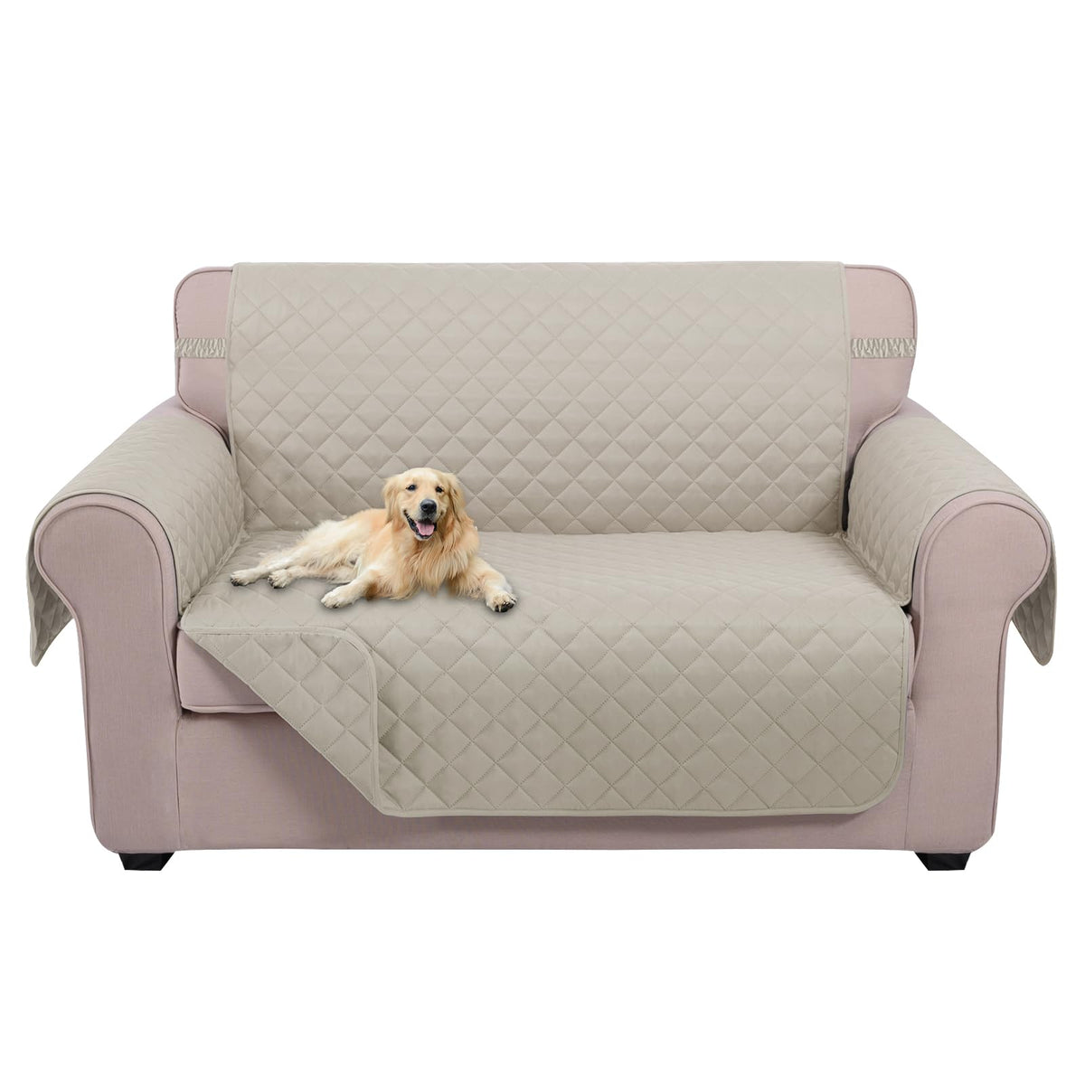 U-NICE HOME Reversible Sofa Cover Couch Cover for Dogs, Beige/Beige