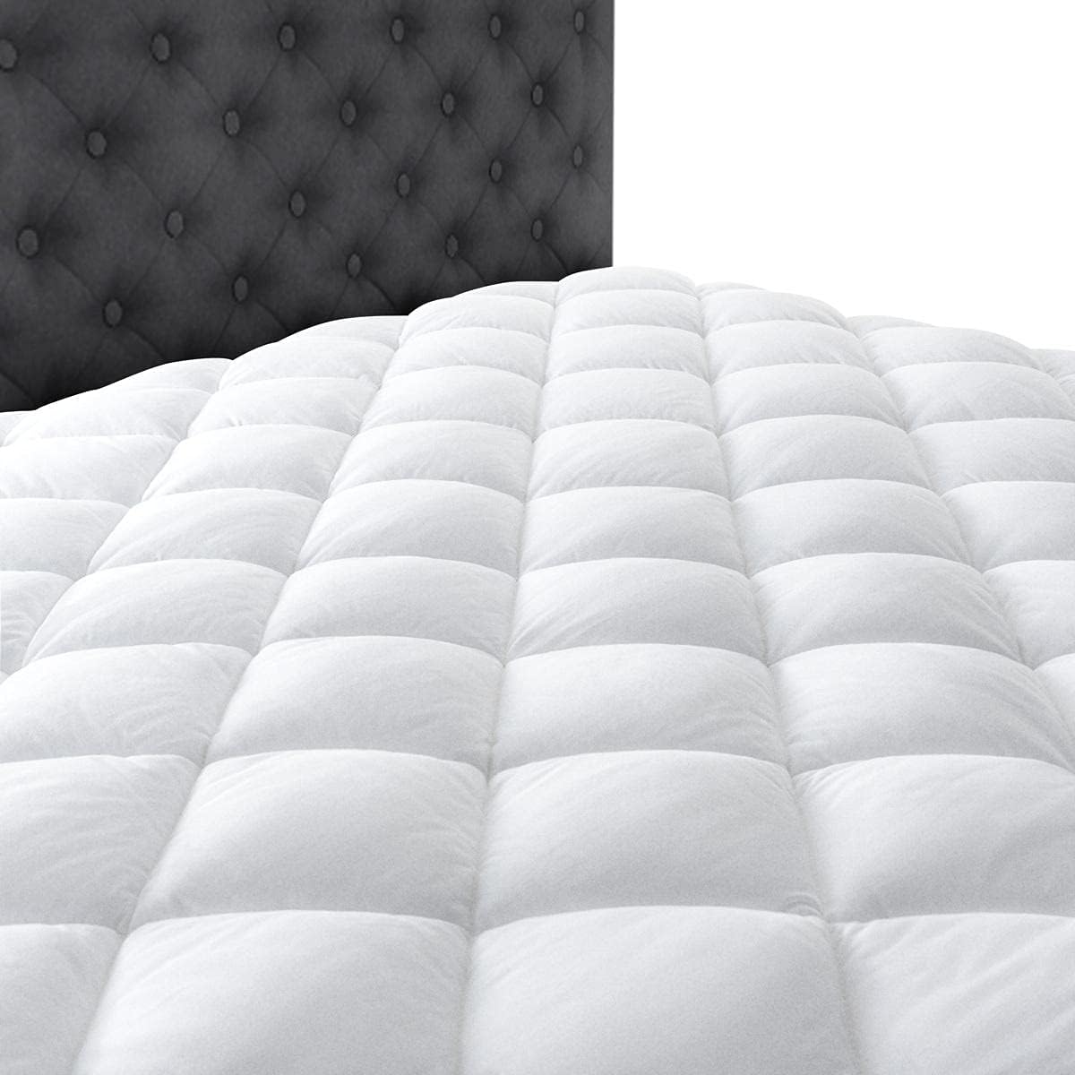 Taupiri King Quilted Mattress Pad Cover with Deep Pocket (8"-21"), White