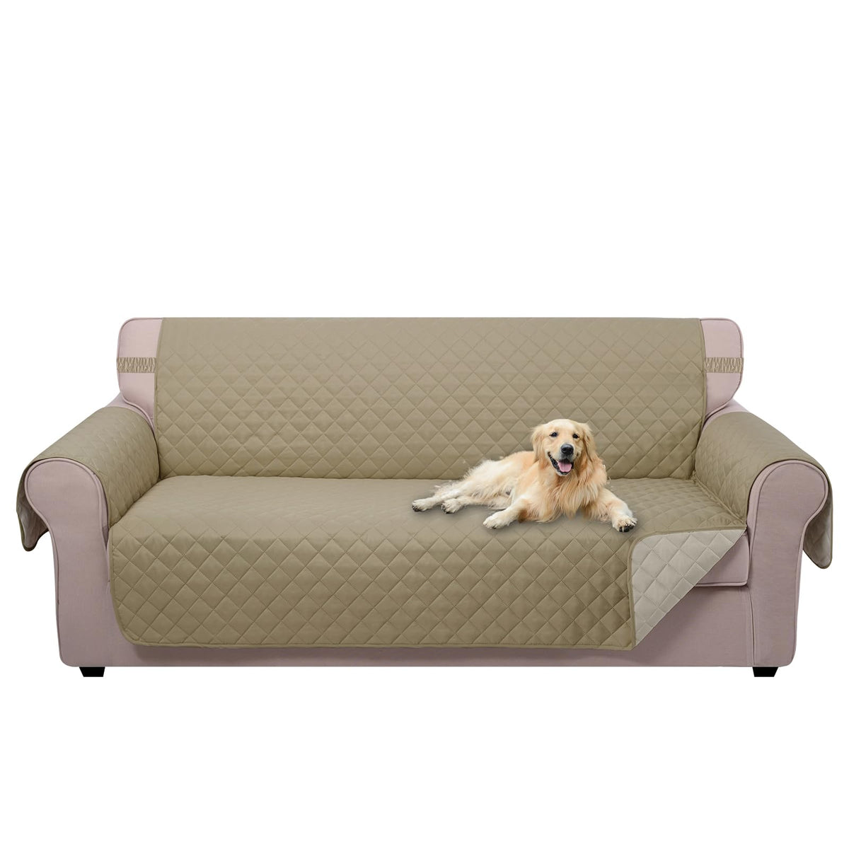 U-NICE HOME Reversible Sofa Cover Couch Cover for Dogs, Beige/Beige