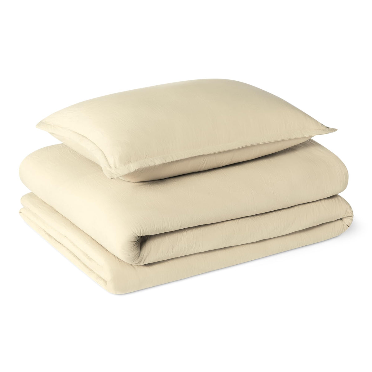 Amazon Basics Brushed Microfiber Quilt Set, Extra Soft with Natural Texture, 2-Piece, Twin/Twin XL, Beige